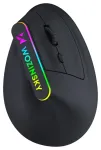 Wozinsky WMG-1164 Juhtmevaba vertikaalne ergonoomiline m&auml;ngurihiir 3600 DPI ja RGB taustvalgustusega - Must