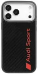 Audi R8 Carbon Fiber telefoni&uuml;mbris MagSafe toega, iPhone 17 Pro Max, must