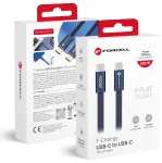 Forcell F-Energy Cafule Flat data transfer and charging cable | USB-C to USB-C | QC 4.0, PD | 100W | 1.2m | blue