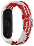 Beline nutikella rihm Xiaomi Mi Band 5/6/7 jaoks | nailonist | punane/valge