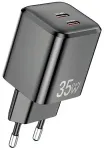 AWEI PD65-EU reisilaadija | 35W | PD, GaN | USB-C | must