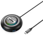 Orico YXR5-C3 USB-jaotur | USB-C kuni USB 3.0, SD, microSD | must