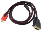 Monitori kaabel HDMI to DVI Male to 24+1 Pin Male 1,50 m 2 filtriga Must