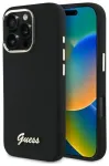 Guess GUHCP16LSMBSLK iPhone 16 Pro 6.3" black hardcase Silicone Script Metal Logo & Frame