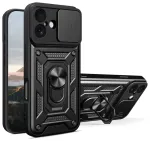 Defender Slide telefoni &uuml;mbris alusega iPhone 17 must (kaamera kaitsega)