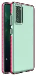 Spring Case clear TPU gel protective cover with colorful frame for Samsung Galaxy A72 4G light pink