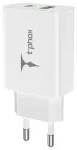 T-Phox Speedy reisilaadija | 20W | PD, QC | USB-C, USB-A | valge
