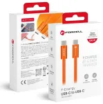 Forcell F-Energy Cafule Flat CCFN23 data transfer and charging cable | USB-C to USB-C | QC 4.0, PD | 100W | 1.2m | orange