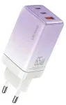 USAMS Sandru Series CC180 laadija | 65W | GaN, PD3.0, QC3.0 | USB-C, USB-A | lilla