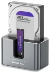 Qoltec 2-in-1 dokkimisjaam kloonimisfunktsiooniga HDD ja SSD ketastele | 2.5" 3.5" SATA 6Gb/s | M.2 NVMe 10Gb/s | USB-C 3.2 Gen 2 | 28TB | Alumiinium