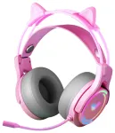 Aula S506 RGB juhtmega On-Ear m&auml;nguripeakomplekt USB 2.0 mikrofoniga, roosa