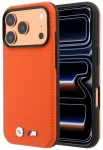 BMW M Quadrille Kevlar Metal Logo telefoni &uuml;mbris MagSafe toega iPhone 18 Pro Max oranž