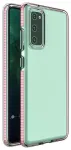 Spring Case clear TPU gel protective cover with colorful frame for Samsung Galaxy A72 4G light pink
