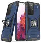 Wozinsky Ring Armor tough hybrid case cover + magnetic holder for Samsung Galaxy S22 Ultra blue