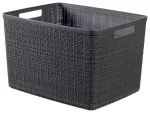 Korv Jute L 20L 36x28x23cm, tumehall