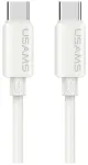 USAMS U98 andmeedastus- ja laadimiskaabel | USB-C kuni USB-C | 60W | valge