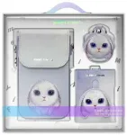 Nimmy Zestaw 3w1 torebka na telefon + portfel + etui na lokalizator fioletowy|purple Big Eyed Pet 2.0 Rabbit