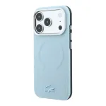 Lacoste PVC Petit Pique Semi Wrap Embossed telefoni &uuml;mbris MagSafe toega iPhone 18 Pro sinine