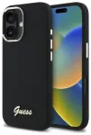 Guess GUHCP16SSMBSLK iPhone 16 6.1" black hardcase Silicone Script Metal Logo & Frame