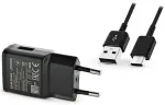 Samsung EP-TA200EBE reisilaadija | 15W | USB-A, USB-C | USB-A kuni USB-C kaabliga komplektis | must (OEM)