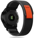 Tech-Protect Nylon nutikella rihm Garmin Fenix 5/6/6 Pro/7 jaoks | nailonist | must/oranž