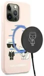 Karl Lagerfeld KLHMP13LSSKCI iPhone 13 Pro | 13 6,1" helesinine|light pink Silicone Ikonik Karl & Choupette Magsafe