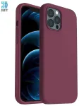 Riff Slim & Soft silikoonist tagakaas pehme sisevoodriga Apple iPhone 15 Pro Max jaoks, bordoopunane