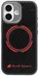 Audi RSQ Carbon Fiber Sport Red Circle telefoni&uuml;mbris MagSafe toega, sobib iPhone 17, must