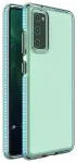 Spring Case clear TPU gel protective cover with colorful frame for Samsung Galaxy A72 4G light blue