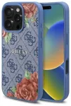 Guess GUHMP16LP4ROPEMCB iPhone 16 Pro 6.3" niebieski|blue hardcase 4G Flowers Print MagSafe