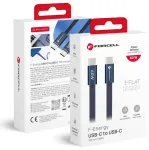Forcell F-Energy Cafule Flat CCFN23 data transfer and charging cable | USB-C to USB-C | QC 4.0, PD | 60W | 1.2m | blue