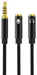 XO NB-R197 Aux kaabli adapter 2x 3.5mm pesa (Audio & Mikrofon) kuni 3.5mm pistik 20cm