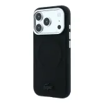 Lacoste PVC Petit Pique Semi Wrap Embossed telefoni &uuml;mbris MagSafe toega iPhone 18 Pro must