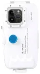 Plastikust veekindel telefonikorpus Puluz iPhone 14 Plus|Pro Max|13 Pro Max|12 Pro Max|11 Pro Max jaoks (valge)