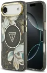 Guess IML Glitter Flowers And Triangle With Metal Camera Frame And Buttons telefoni &uuml;mbris MagSafe toega iPhone 17 Air must