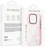 Liavec Hybrid telefoni &uuml;mbris MagSafe toega iPhone 16 Pro Max roosa