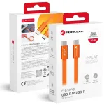 Forcell F-Energy Cafule Flat CCFN23 data transfer and charging cable | USB-C to USB-C | QC 4.0, PD | 60W | 1.2m | orange
