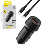 Blavec BS-03B-C Carbon autolaadija | 30W | PD, QC | USB-A, USB-C | USB-C kuni USB-C kaabliga komplektis | must