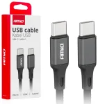 AMiO AMIO-03902 andmeedastus- ja laadimiskaabel | USB-C kuni USB-C | 60W | 1m
