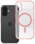 Clear Mag Cover telefoni &uuml;mbris MagSafe toega iPhone 16 roosa l&auml;bipaistev