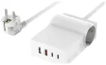 4smarts 6-in-1 Power Strip Desk reisilaadija | 65W | GaN | USB-C, USB-A | valge