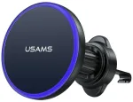 USAMS auto telefonihoidik ventilatsiooniavale juhtmevaba laadimisega must