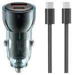 XO CC60 autolaadija | 60W | USB-A, USB-C | USB-C kuni USB-C kaabliga komplektis | sinine