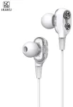 iKAKU KSC-398 Universaalsed kerged HiFi In-Ear k&otilde;rvaklapid 3.5mm mikrofoniga 1.2m valged