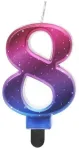 GoDan Night sky Metallic tordik&uuml;&uuml;nal Number 8 (8cm) Pink/Blue/Violet Ombre