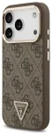 Guess 4G Strass Triangle Logo Gold Frame telefoni &uuml;mbris MagSafe toega iPhone 18 Pro pruun