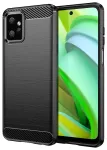Carbon Case &uuml;mbris Motorola Moto G Power 2023 painduv silikoonist s&uuml;sinikuimitatsiooniga kate must