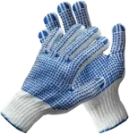 Kootud kindad PVC-t&auml;ppidega (kahepoolsed) 10. suurus