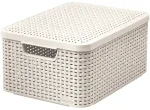 Kaanega karp Style M 39,3x29,3x18,7cm kreemjas v&auml;rv
