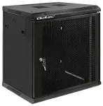 Qoltec RACK kapp 19" | 12U | 600 x 635 x 450 | Perforeeritud uksed | Seinale kinnitatav | Terasest korpus | Lukk | Must